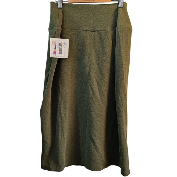 Lularoe Cassie Pencil Skirt 3XL Textured Olive Green Comfortable Stretchable - Picture 2 of 4
